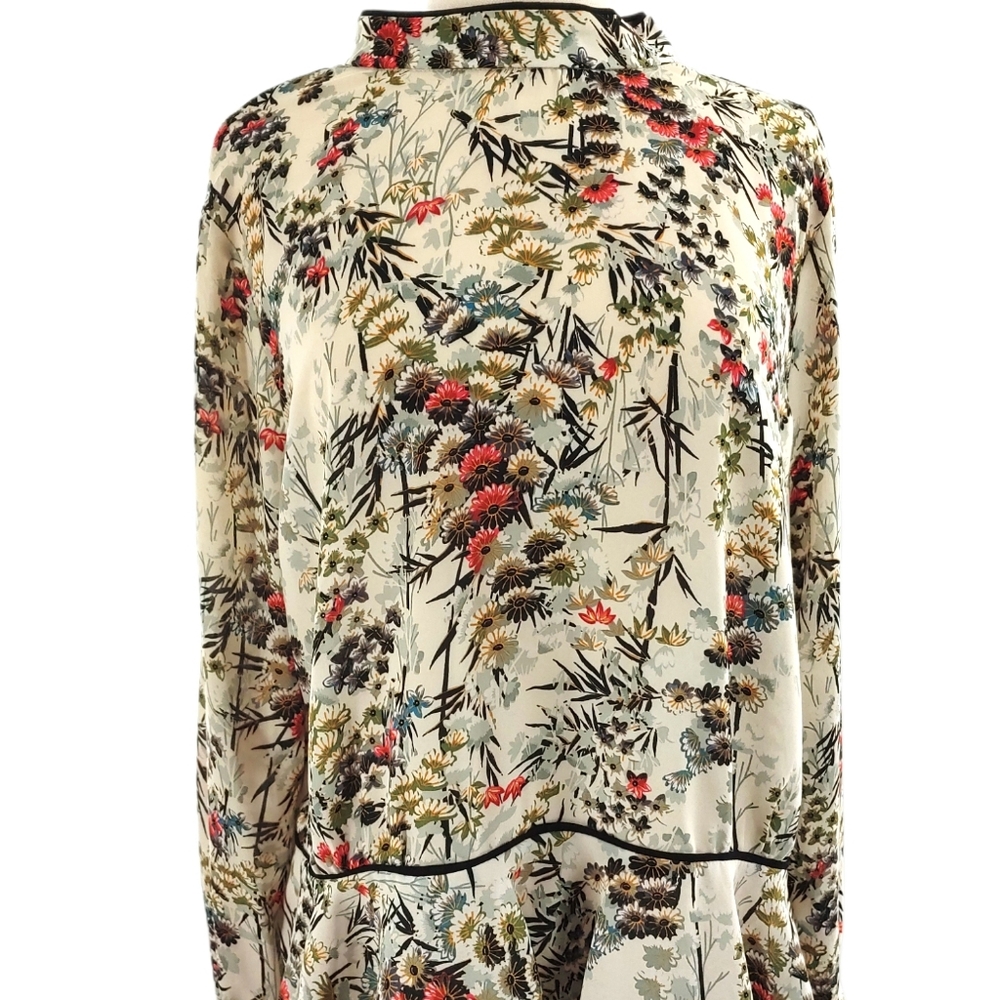Zara light as air Asian inspired peplum top XL